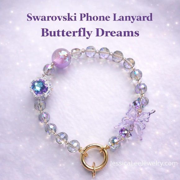 Swarovski Accessories - Beaded Phone Lanyard – Handcrafted Statement Wristlet | Butterfly Dreams